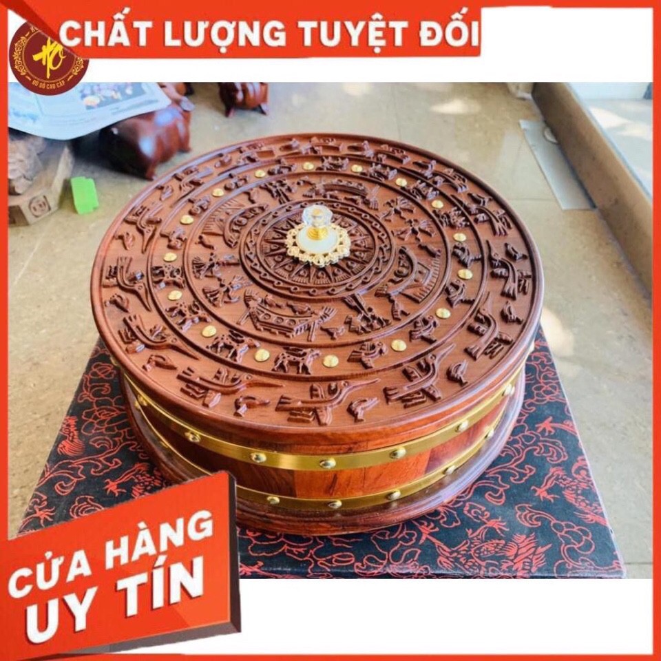 Khay Đựng Bánh Kẹo Mứt Tết Bằng Gỗ Hương Mẫu Trống Đồng Đông Sơn