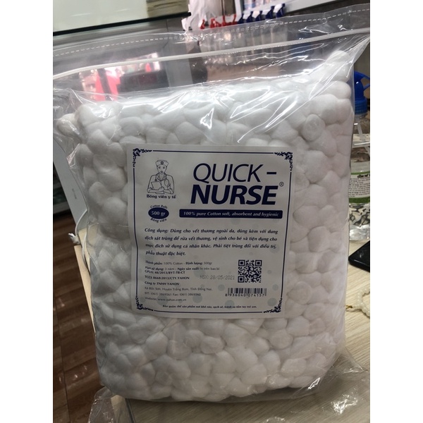 Bông gòn viên Quick Nurse 500gram