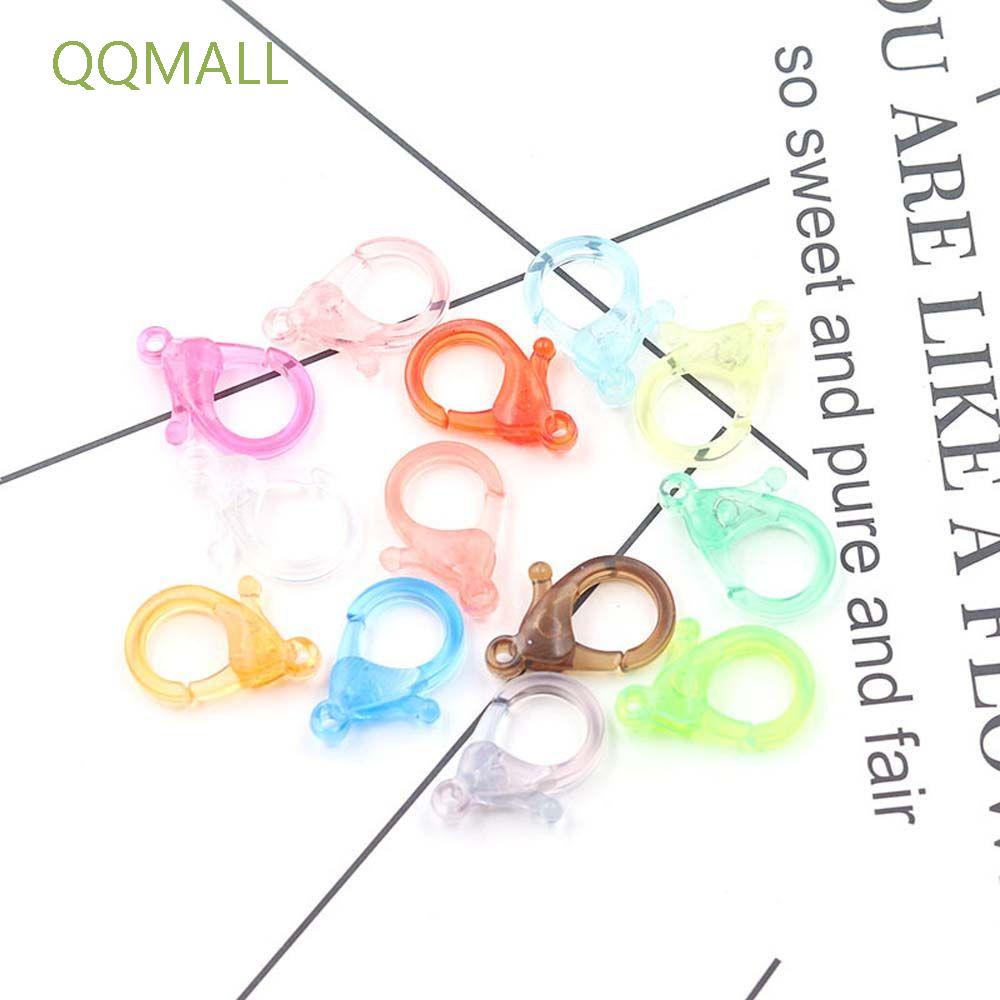 Set 10 móc khóa càng cua trong suốt nhiều màu sắc dùng để tự làm đồ trang sức