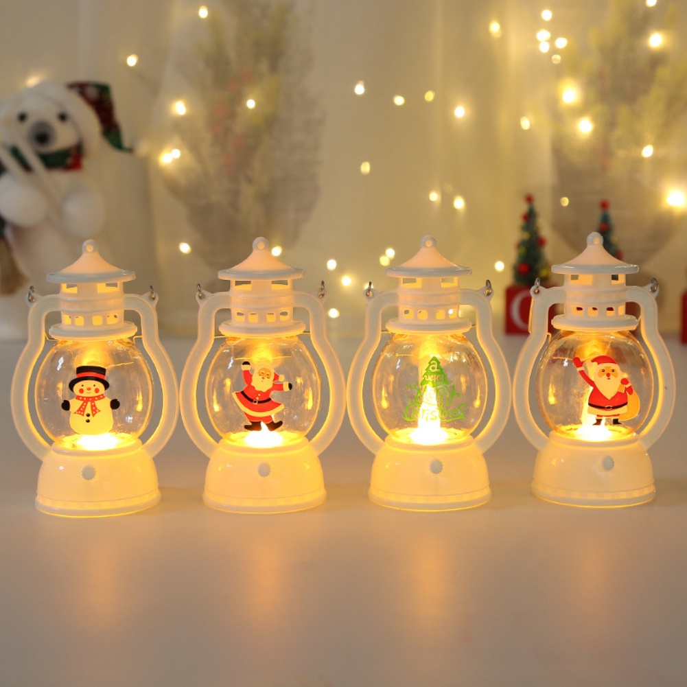 Joyfeel Giáng Sinh Retro Đèn Ngủ Đèn Dầu Trang Trí Quả Cầu Pha Lê Đèn Dạ Quang Đồ Trang Trí Quà Tặng Giáng Sinh Xmas Trang Trí Máy Tính Để Bàn