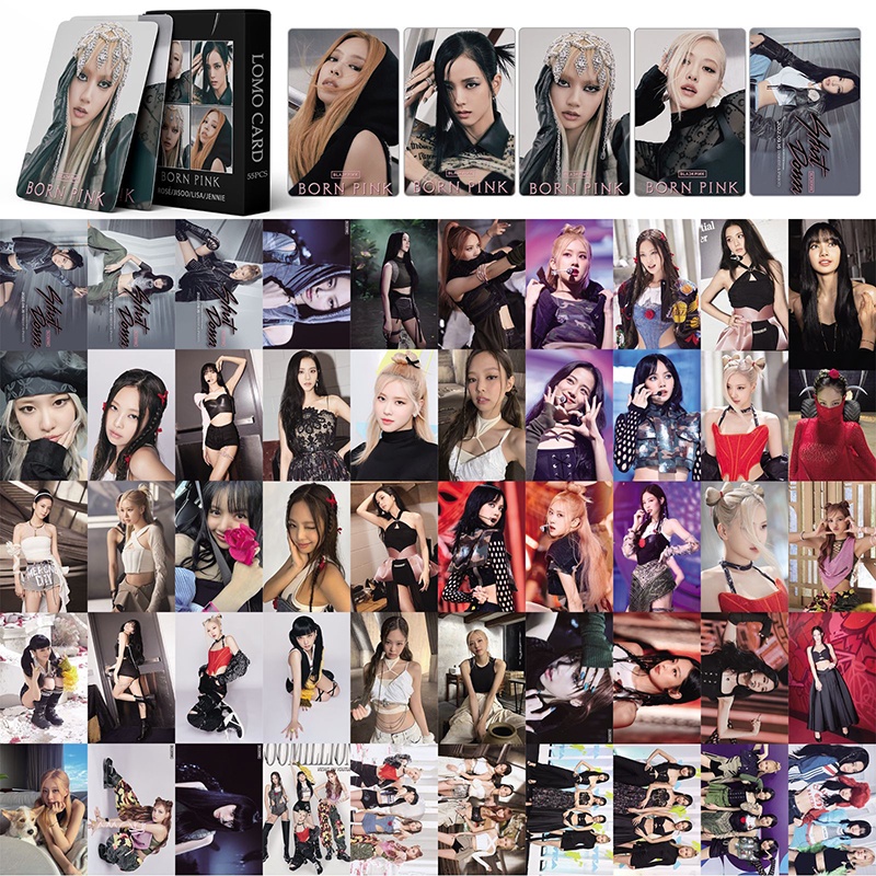 BLACKPINK LOMO Card Set 55 Tấm Thẻ Ảnh BORN PINK Hình Nhóm Nhạc