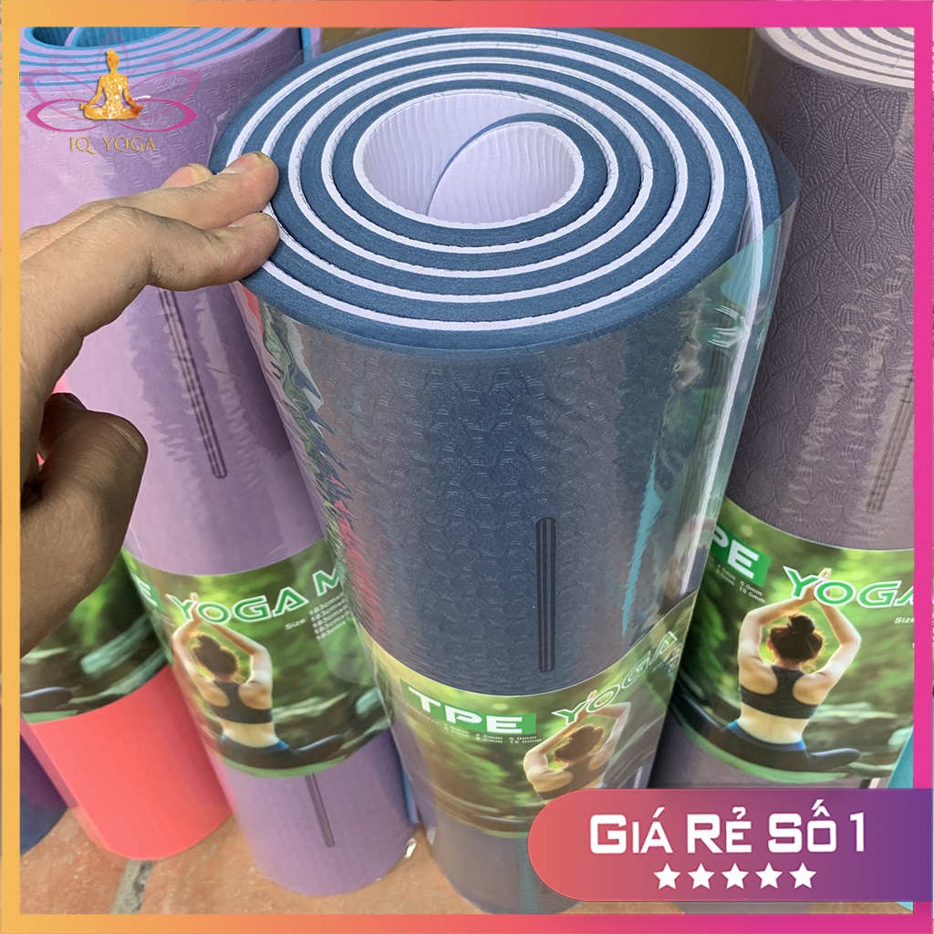 Thảm tập yoga định tuyến TPE 8mm 2 lớp có vân chống trơn trượt