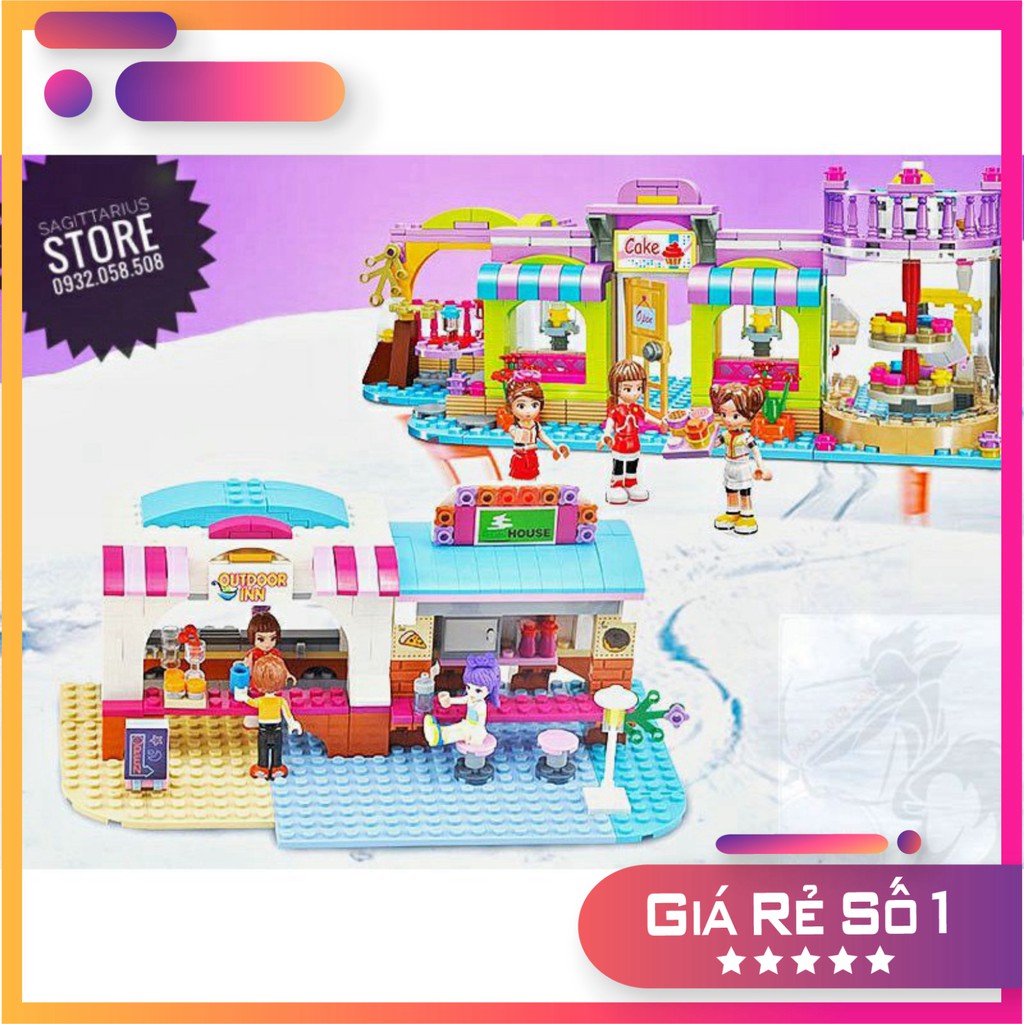 Lego Jiestar 20376 - 20377 Lắp Ráp Tiệm Bánh Cake & Khu Ẩm Thực [Hot]