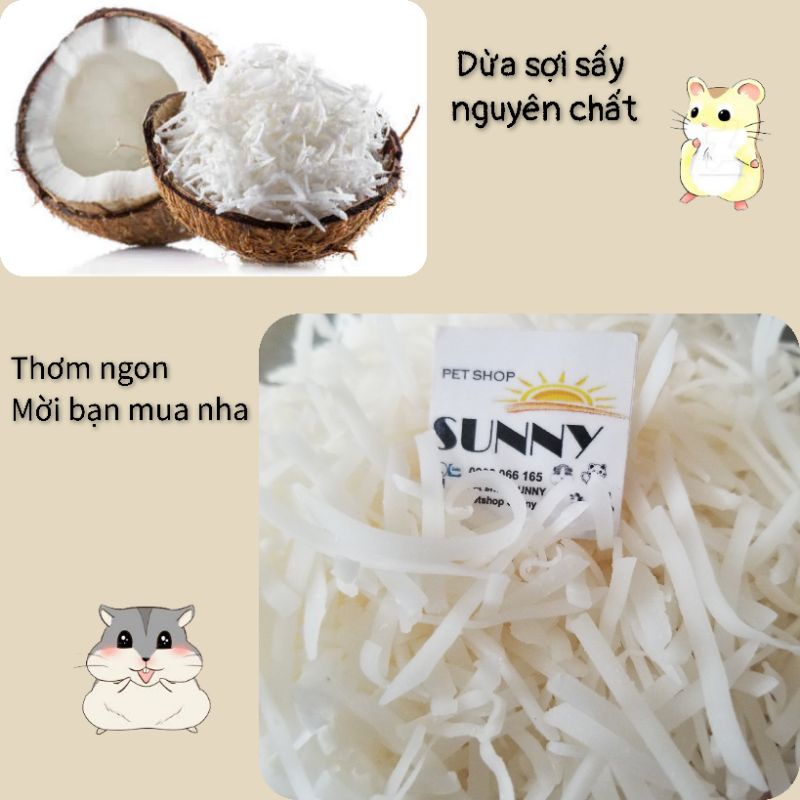 Dừa sợi sấy nguyên chất hamster, sóc