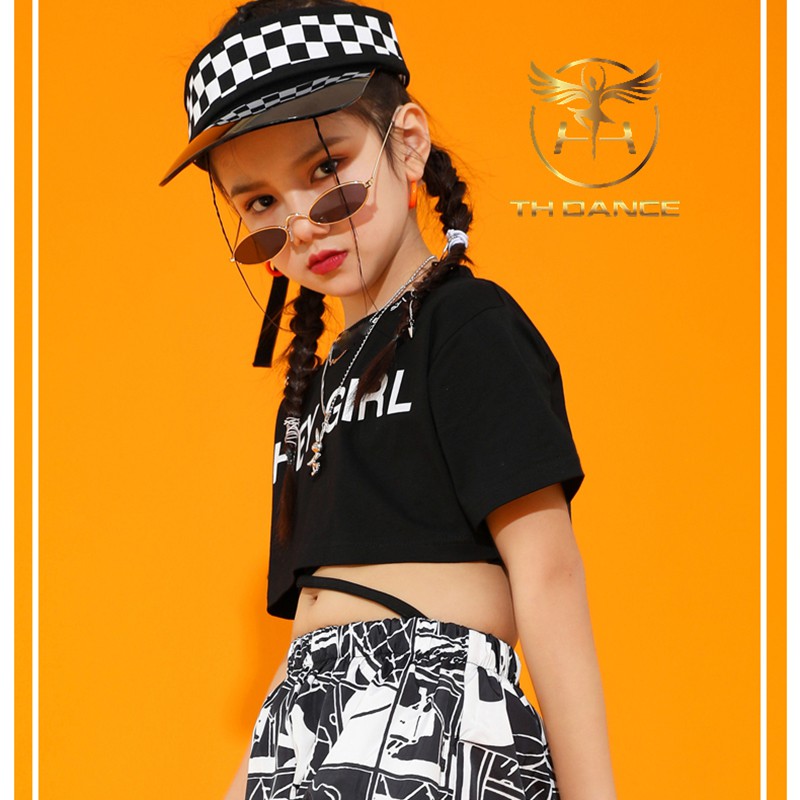 ÁO CROP NHẢY HIỆN ĐẠI TRẺ EM - ZB311 CROP NGẮN TAY HEY GIRL
