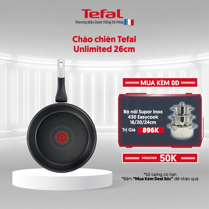 [Mã LIFEHL25 giảm 10% đơn 350K] Chảo chiên Tefal Unlimited 26cm