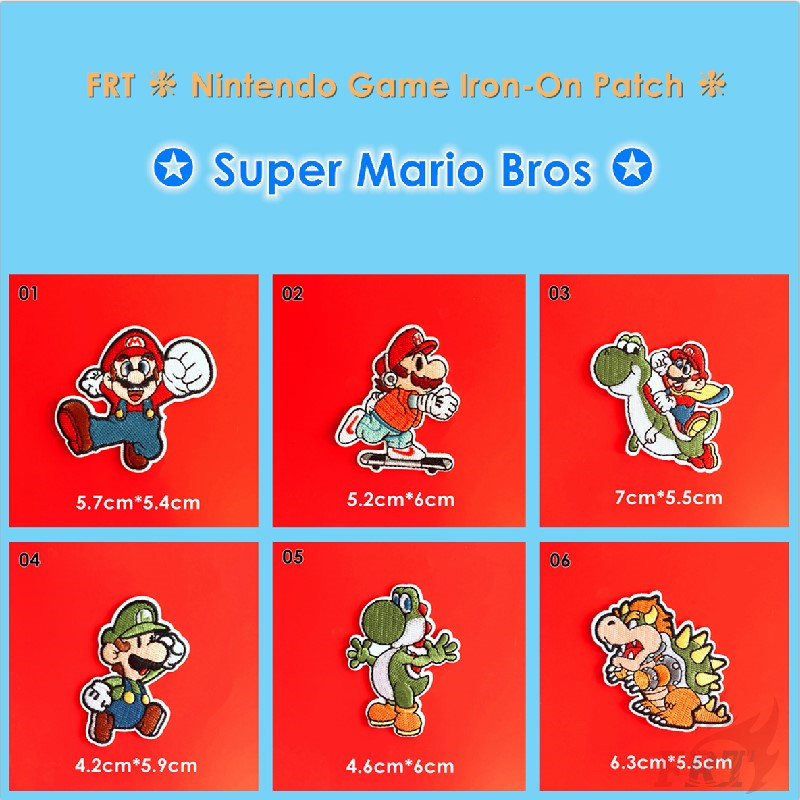 Miếng vá ủi thêu quần áo hình Super Mario đáng yêu
