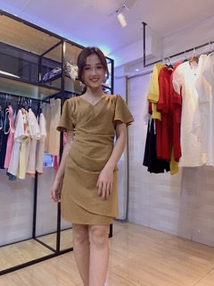 Váy nâu dúm eo hàng thiết kế