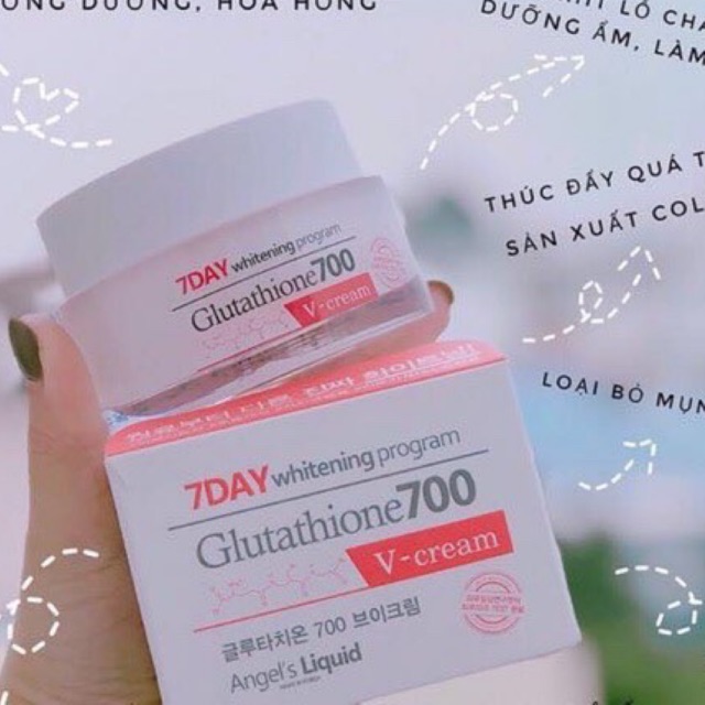 kem dưỡng da kích trắng. dưỡng trắng 7 day whitening program glutathione 700v