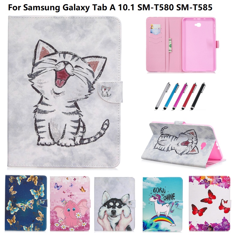 Bao Da Máy Tính Bảng Hình Hoạt Hình Dễ Thương Cho Samsung Galaxy Tab A6 A 6 10.1 2016 T585 T580 SM-T585