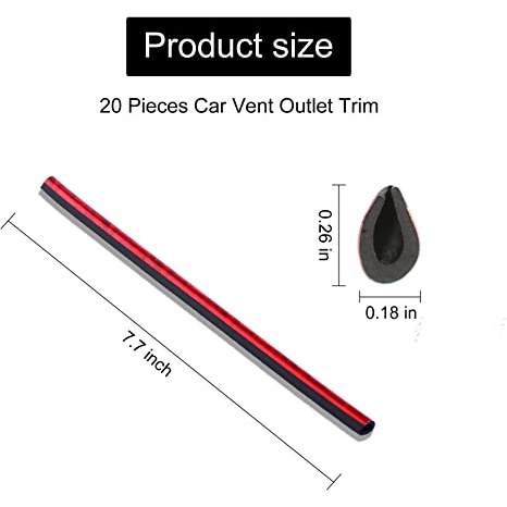 Bộ 20 Dải Dán Trang Trí Lỗ Thông Gió Xe Hơi Bằng Chất Liệu PVC Kích Thước 20cm In Chữ List Ac Tiện Dụng