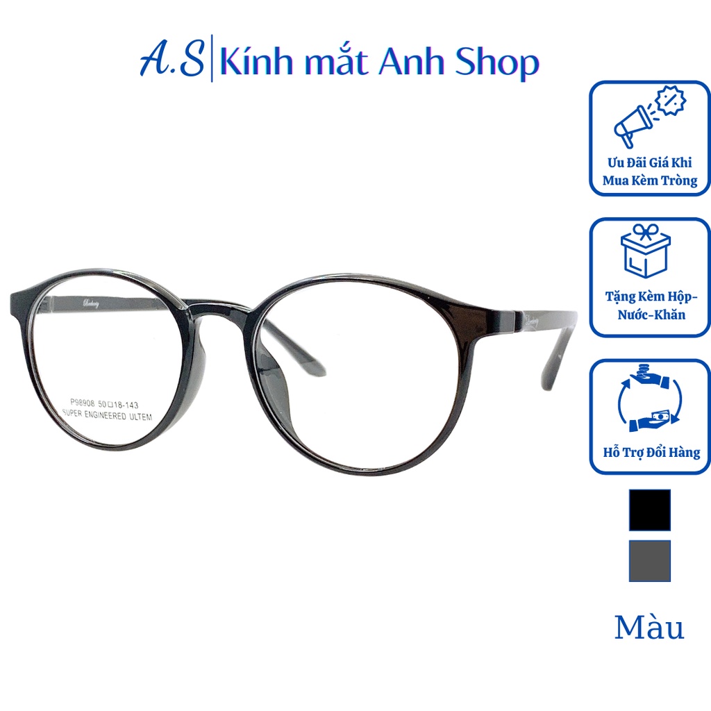 Gọng kính tròn kính thời trang chất liệu nhựa dẻo 98908