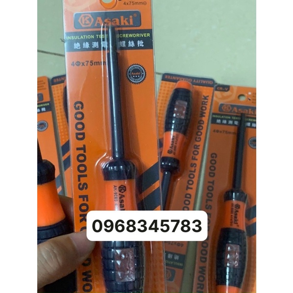 Tô vít 2 cạnh kiêm bút thử điện Asaki AK-9085 4x75mm
