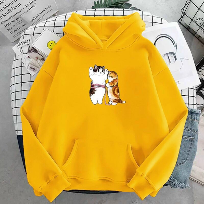 [FREESHIP_50K] Áo hoodie nam nữ nỉ ngoại in hình dễ thương  - DS85, chất nỉ dày dặn, nón 2 lớp, hợp làm áo cặp AnNgo