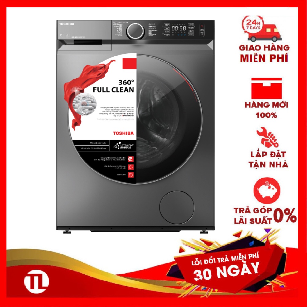 Máy Giặt TOSHIBA 9.5Kg TW-BK105G4V  - BẢO HÀNH CHÍNH HÃNG 2 NĂM HỖ TRỢ TẬN NHÀ