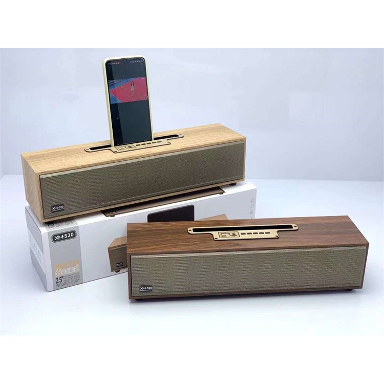Loa bluetooth XM 520 Siêu Bass Loa Bluetooth Để Bàn Vỏ Gỗ 20W Thiết Kế Sang Trọng Âm Thanh Trầm Ấm Bảo Hành 12 Tháng