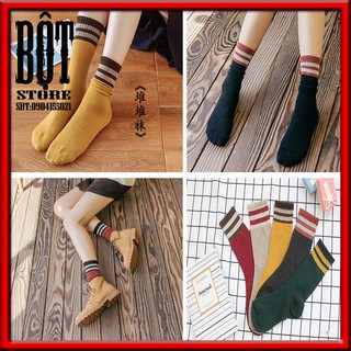 Tất nhún phong cách Hàn Quốc kiểu dáng Vintage cao cổ