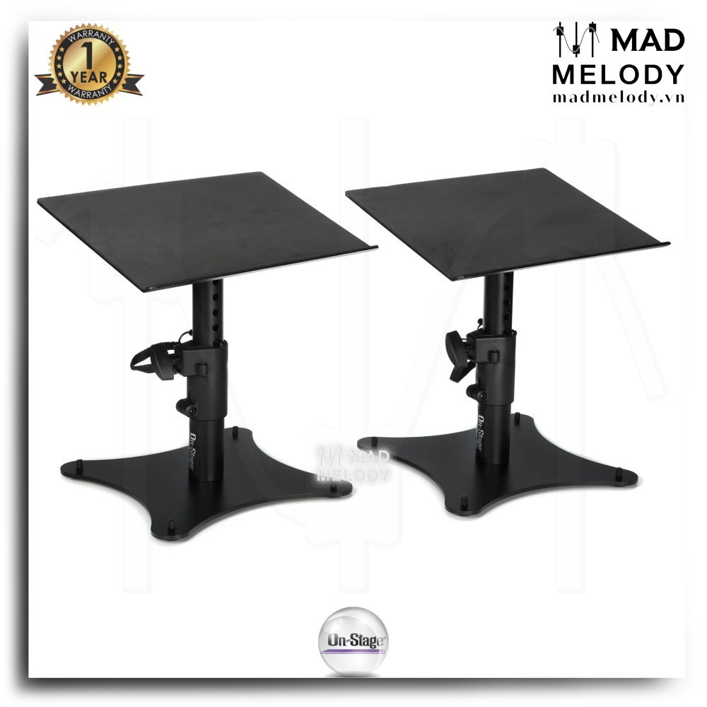 On-Stage SMS4500-P Desktop Monitor Stands (Pair) (Cặp chân loa kiểm âm để bàn bằng thép đế cao su chống rung, Brand New)