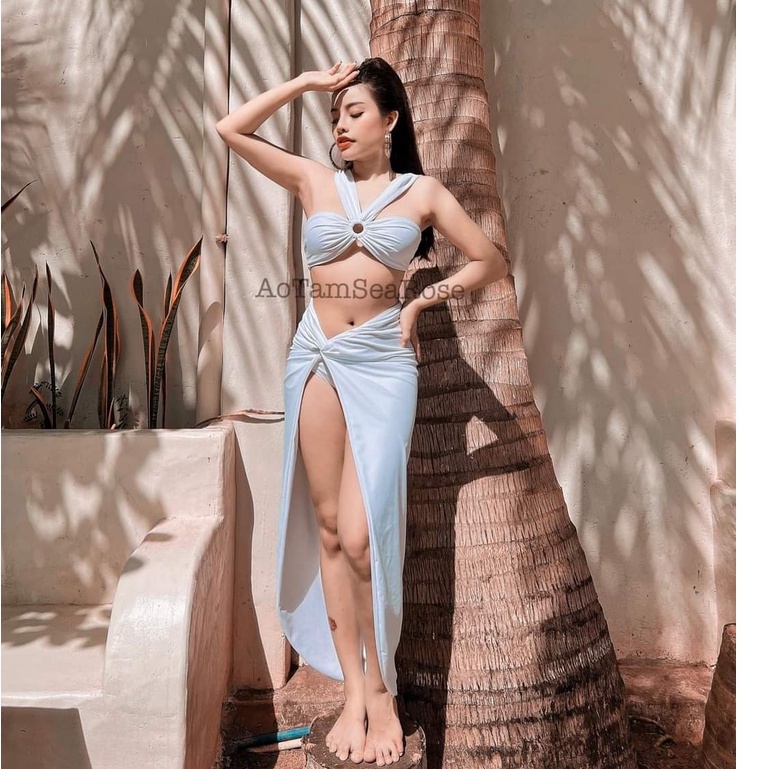 Đồ bơi nữ, bikini 2 mảnh kèm chân váy Freesize Bin Sports BHV154