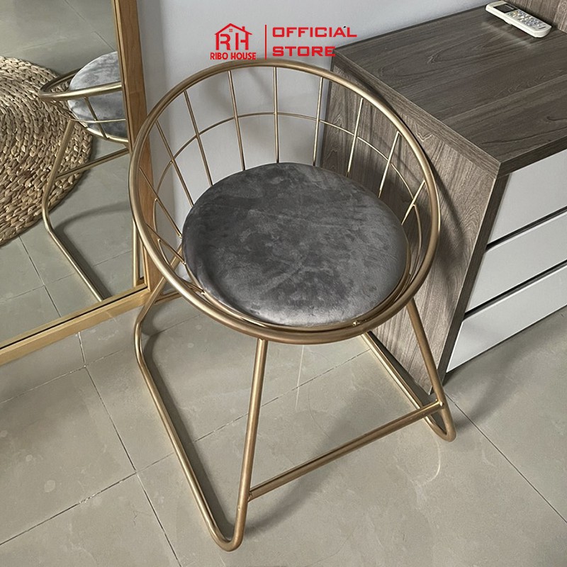 Ghế bàn trang điểm cao cấp RIBO HOUSE khung kim loại sơn tĩnh điện, trang trí phòng ngủ - phòng khách - ban công RIBO55 | BigBuy360 - bigbuy360.vn