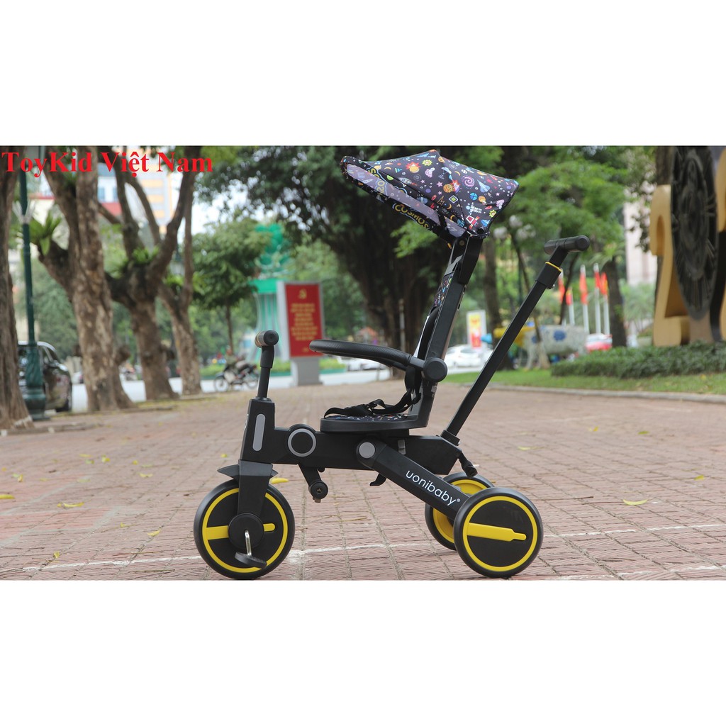 Xe Đẩy 2 Chiều Kiêm Xe Đạp Trẻ Em UoniBaby SL-168 Gấp Gọn,Có Mái Che - Hàng Chính Hãng