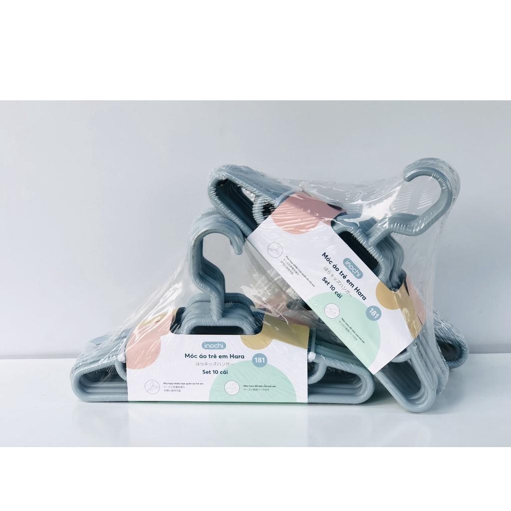 Móc áo người lớn và trẻ em Inochi set 10 chiếc chất liệu nhựa cao cấp Giao màu ngẫu nhiên