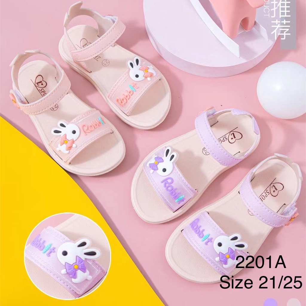 Sandal Bé Gái hình thỏ con mùa hè chất liệu Cao Su mẫu mới ML2201+2