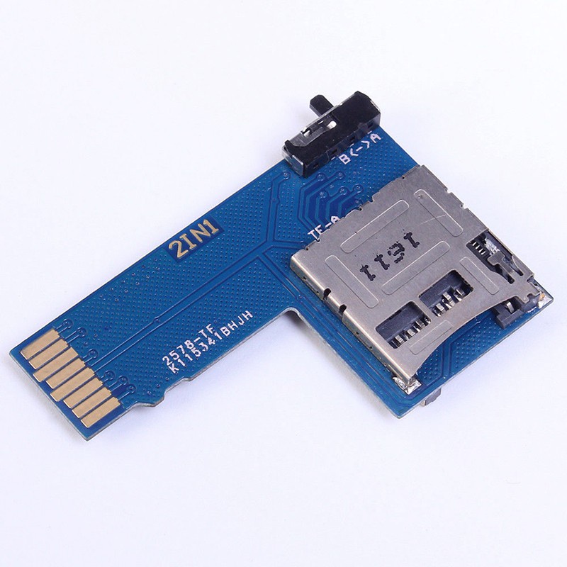2 In 1 Dual System Tf Micro- Sd Card Adapter Memory Board For Raspberry Pi Zero W