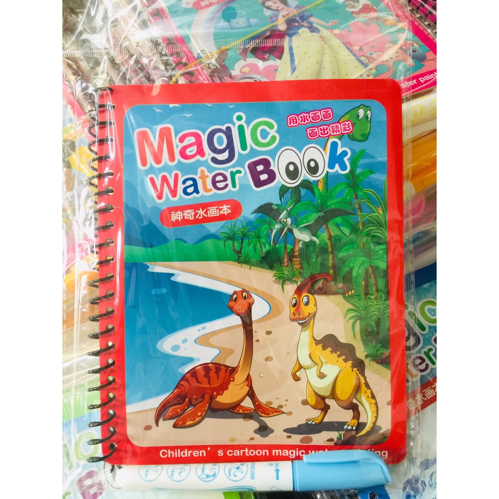 Tranh tô màu nước ma thuật, sách tập tô thần kỳ, magic water book cho bé giá tốt với 20 chủ đề tặng 1 bút tô màu