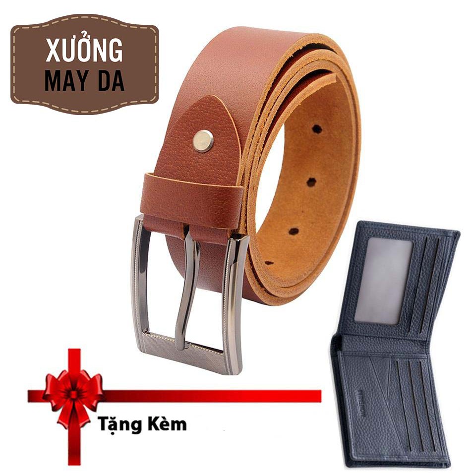 COMBO Bộ Ví Da - Thắt lưng da cao cấp nhập khẩu châu âu ( mầu nâu )