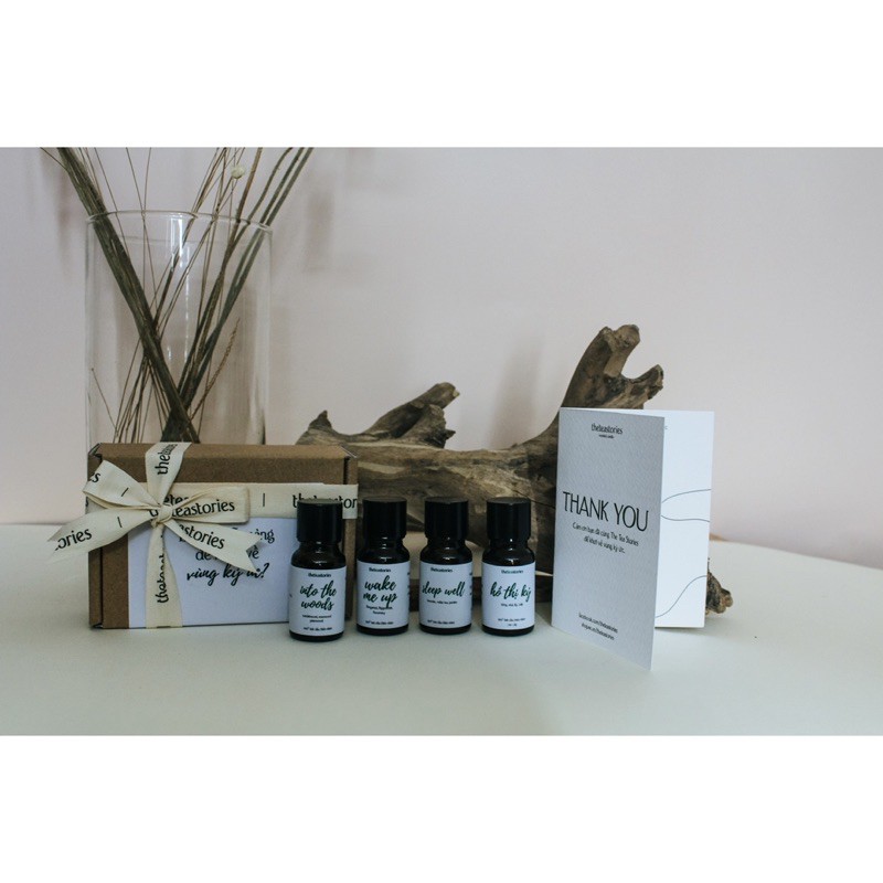 [100% review 5 sao] Set tinh dầu cực xinh với nơ và thiệp, thích hợp làm quà tặng - The Tea Stories