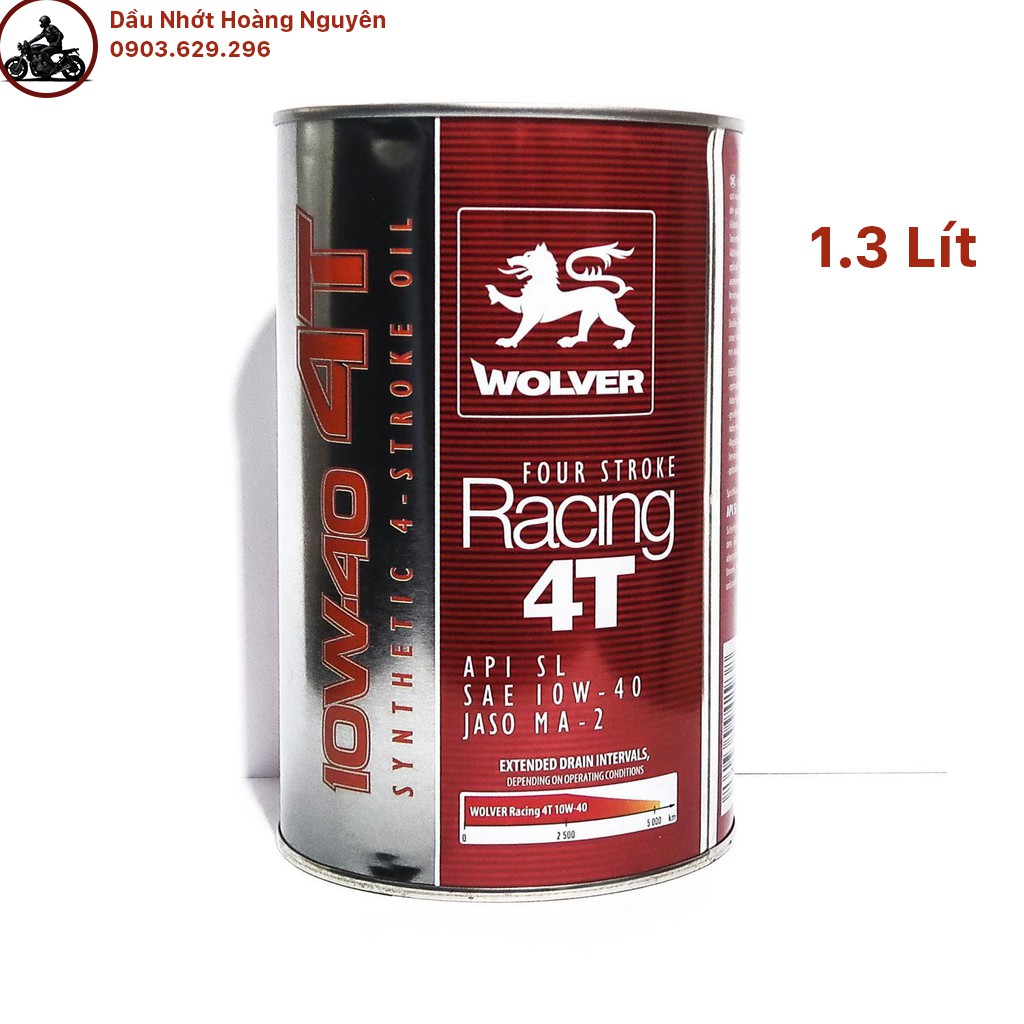 Dầu nhớt 1.3 lít WOLVER RACING 4T 10W40 Nhập Khẩu Sản Xuất Đức SL MA2