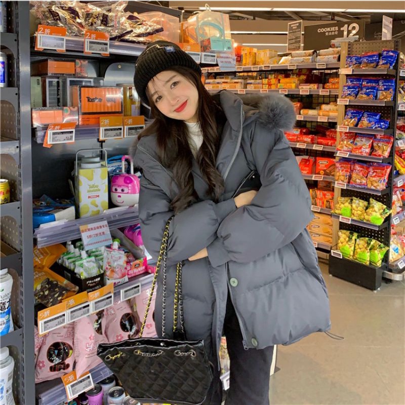 Khoác phao mũ lông