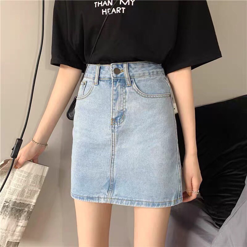 chân váy denim cạp cao phong cách năng động (order taobao) | BigBuy360 - bigbuy360.vn