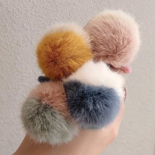 🍪Chun cột tóc cục lông 2 mầu, chun buộc tóc lông thỏ