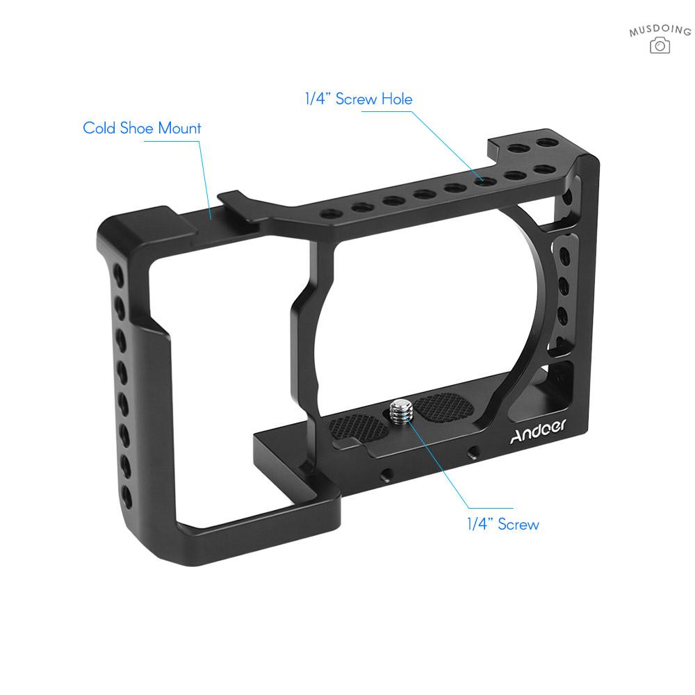 Lồng nhôm Andoer cố định máy ảnh vít 1/ 4 Inch Cho Sony A6500 / A6400 / A6300 / A6000