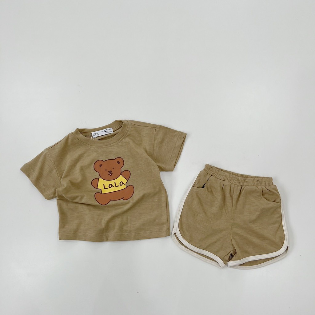 Set bộ đồ bé trai mùa hè Zara gấu cotton SH55 họa tiết gấu (18m-6y) TheBossBabyVN