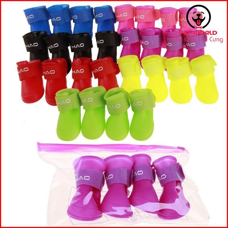 GIÀY ĐI MƯA CHO CHÓ MÈO - ỦNG ĐI MƯA CHÓ MÈO KHÔNG THẤM NƯỚC GIÁ SIÊU RẺ