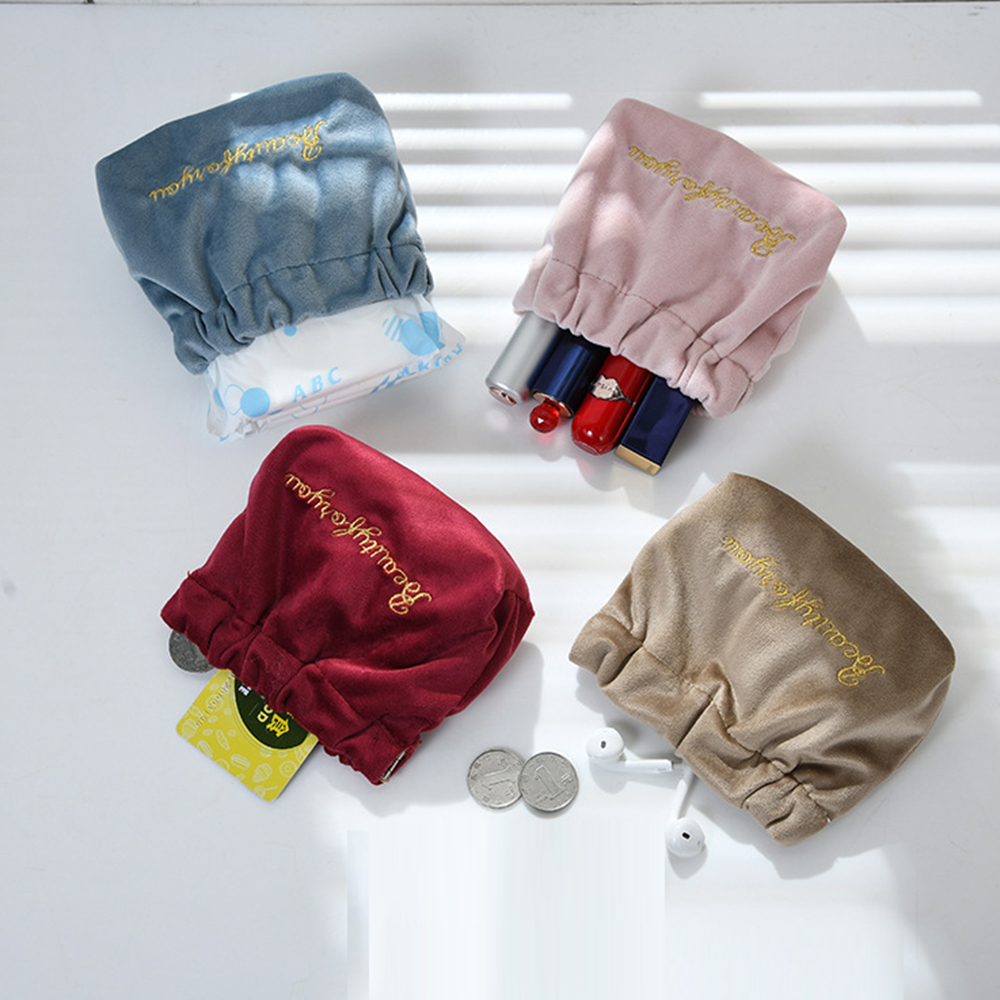 Túi nhung đựng mỹ phẩm đa dụng mini
