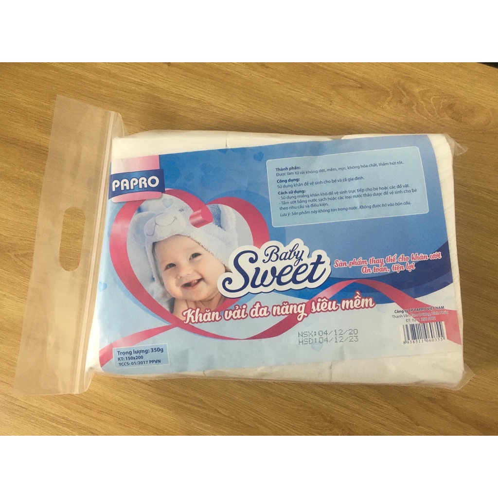 Khăn vải khô đa năng Sweetbaby gói 350 g