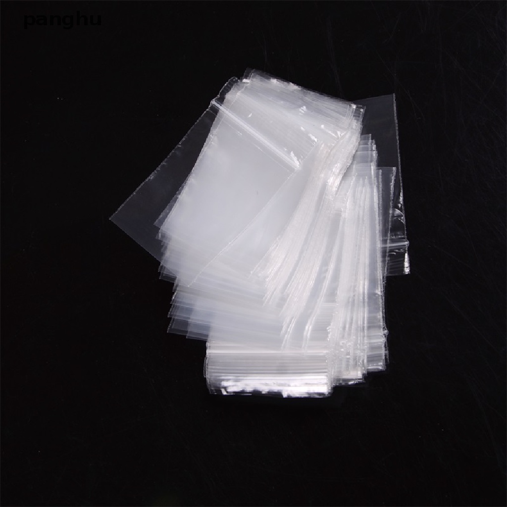 Set 100 Túi Zip Nhựa Trong Suốt 6 Kích Thước 4x6 5x7 6x8 7x10 8x12 10X15Cm