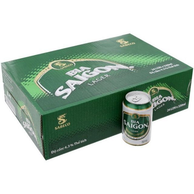 Bia sài gòn xanh lon 330ml