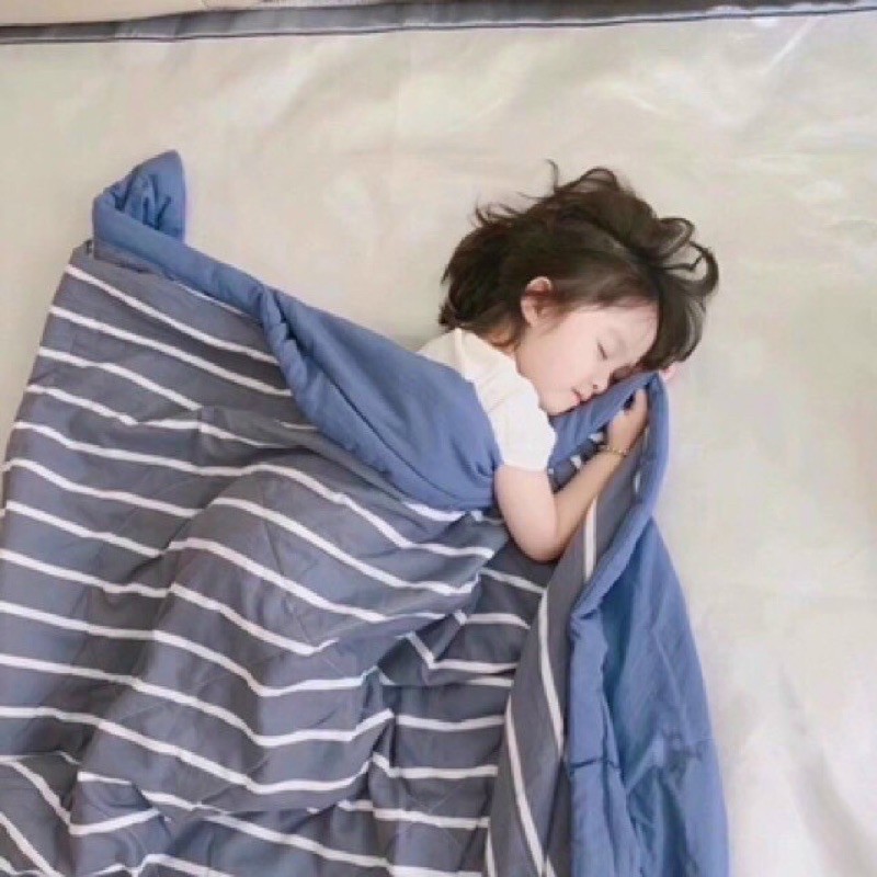 Chăn kẻ sọc 1m7 x 2m hàng xuất nhật mền mại, mát mẻ