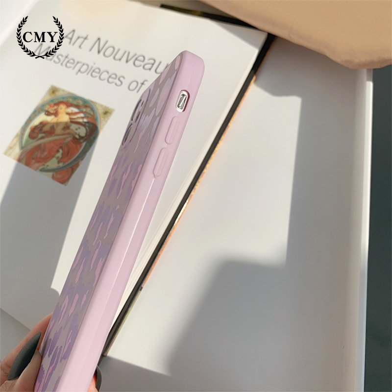 ốp iphone 11 Ốp lưng silicon họa tiết da báo màu tím cho iPhone11/11Pro 11pro Max X XR XS XS MAX 7 8 plus SE 13 pro max 13 mini