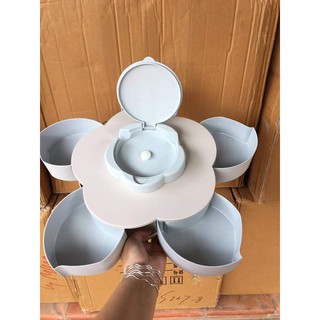 Khay mứt xoay hình hoa 5 cánh có khe cắm đthoai