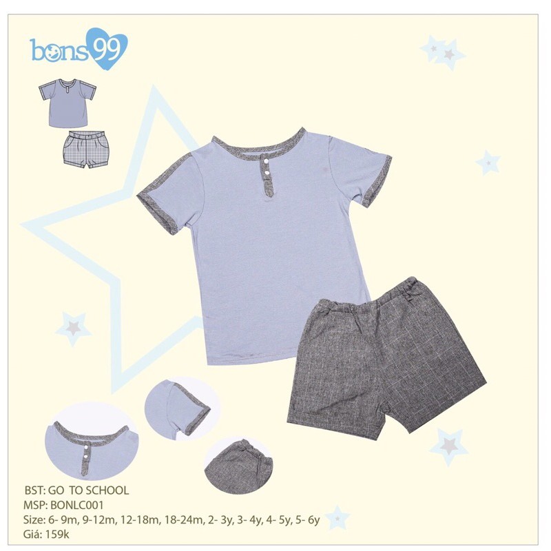 Bộ BONS kiểu cách siêu dễ thương cho bé