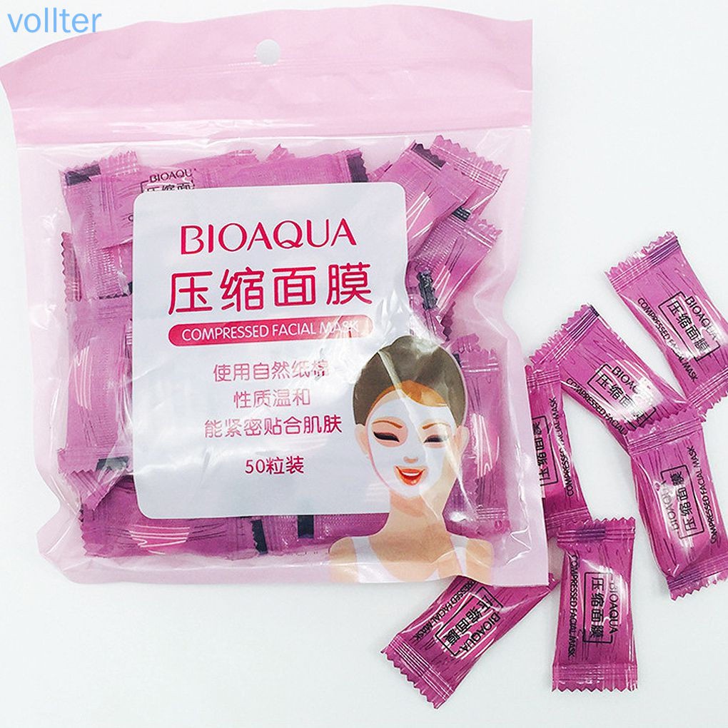 (Hàng Mới Về) Set 50 Mặt Nạ Nén Bằng Vải Cotton Không Dệt Dùng Một Lần Tiện Dụng
