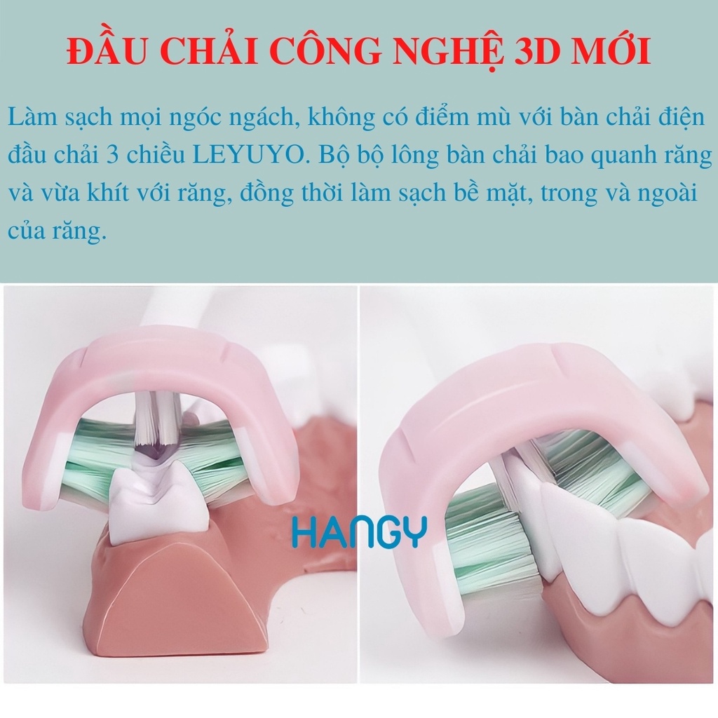 Combo máy tăm nước Hangy HF-2 và bàn chải điện đánh răng 3D LEYUYO HANGY