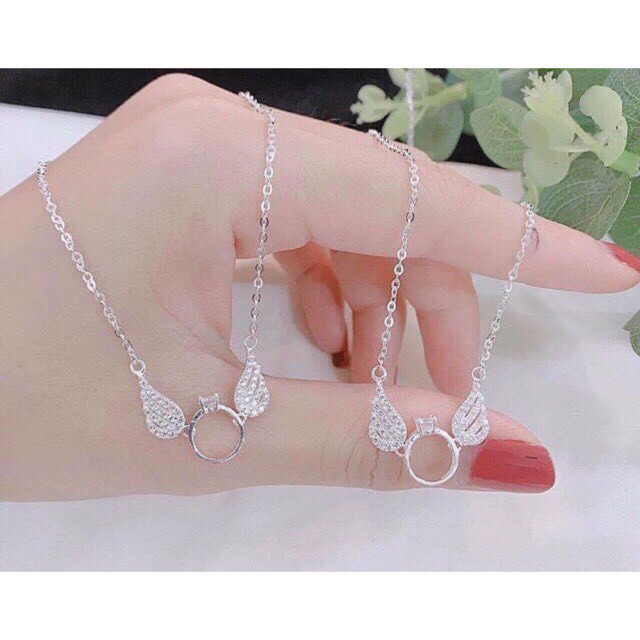 Dây chuyền nữ bạc thật mặt cánh thiên thần xinh xắn LINH MIU SILVER