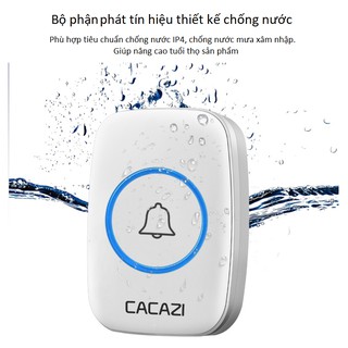 Chuông Cửa Không Dây Cacazi A10 - 36 Kiểu Nhạc Chuông, Chống Nước [Đổi 1 Trong 10 Ngày-Bảo Hành 1 Năm]